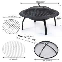 Traderight Group 30" Portable Outdoor Fire Pit BBQ Grail Camping Garden Patio Heater Fireplace -AU Camping Equipment Sales h 9Acwu0 R 3VbZv rl2ekpg