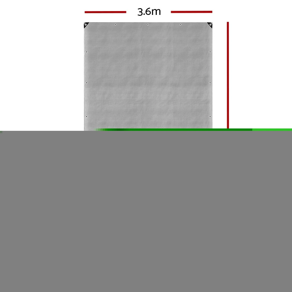 Instahut 3.6x7.3m Tarp Camping Tarps Poly Tarpaulin Heavy Duty Cover 180gsm Silver 4 Instahut 3.6x7.3m Tarp Camping Tarps Poly Tarpaulin Heavy Duty Cover 180gsm Silver - Image 2