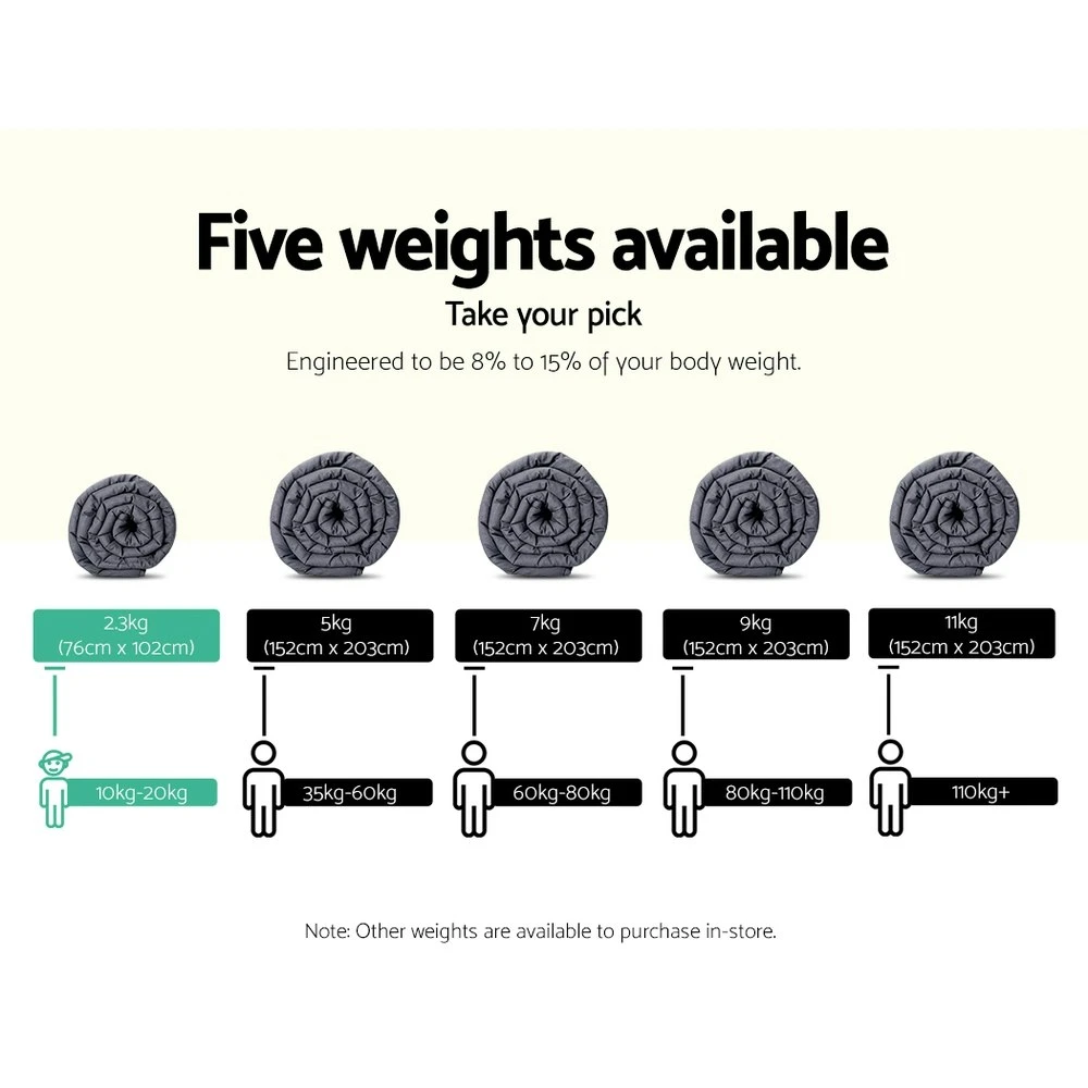 Kids 2.3KG Weighted Blanket Heavy GravityMicrofibre Cover Comfort Better Sleep Grey 4 Kids 2.3KG Weighted Blanket Heavy GravityMicrofibre Cover Comfort Better Sleep Grey - Image 2