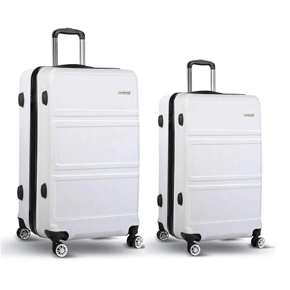 Wanderlite 2pc Luggage Trolley Set Suitcase Travel TSA Hard Case White 6 Wanderlite 2pc Luggage Trolley Set Suitcase Travel TSA Hard Case White - Image 4
