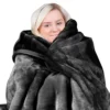 Laura Hill 600GSM Faux Mink Blanket Double-Sided Queen Size - Black -AU Camping Equipment Sales iSxAfsA6nvZbCStRC9FN0HpHk
