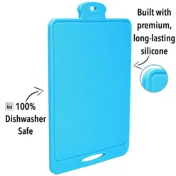 Collapsible Space Saving 0464 Silicone Chopping Cutting Board Blue