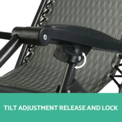 Gardeon Zero Gravity Chairs 2PC Reclining Outdoor Furniture Sun Lounge Folding Camping Lounger Grey -AU Camping Equipment Sales k6awydPMJVP JeQHIg IiLXII