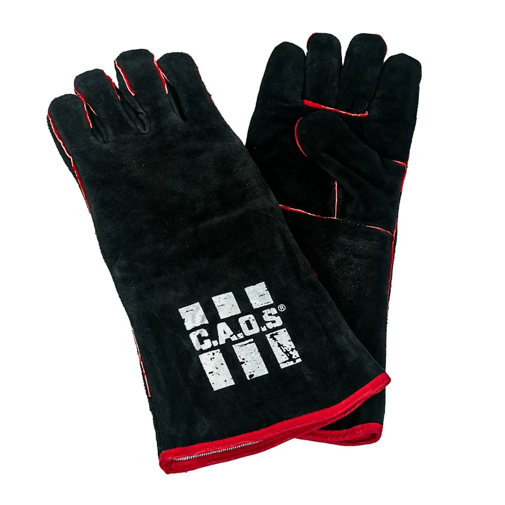 Heatproof Camp Oven And Welding Gloves (Black/Red Trim) 6 Heatproof Camp Oven And Welding Gloves (Black/Red Trim) - Image 4