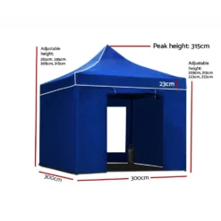 Instahut Gazebo Pop Up Marquee 3x3 Folding Wedding Tent Gazebos Shade Blue -AU Camping Equipment Sales mijGiLUn2Ad3edYcMKlJV4y44