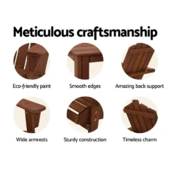 Gardeon Outdoor Chairs Table Sun Lounge Beach Adirondack Patio Garden - Brown -AU Camping Equipment Sales mjQblWny6cxoFujU5AeCyanUg