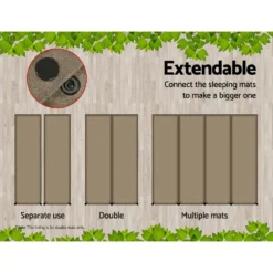 Weisshorn Self Inflating Mattress 10CM Thick Double Camping Sleeping Mat Air Bed Coffee Suede Surface -AU Camping Equipment Sales mtOkxt5gT9Bq1N6g pF6GnpYI