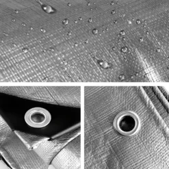 Instahut 3.6x4.8m Tarp Camping Tarps Poly Tarpaulin Heavy Duty Cover 180gsm Silver -AU Camping Equipment Sales nIthT3v9eiVPervwVhaGny sU 1