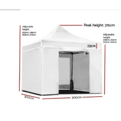 Instahut Gazebo Pop Up Marquee 3x3 Folding Wedding Tent Gazebos Shade White -AU Camping Equipment Sales nKMi6h9Q6AzuFrF8ktigrtg M