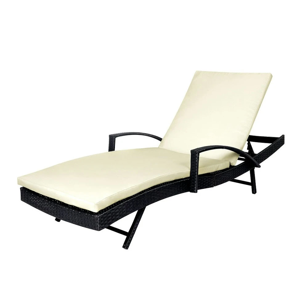 Levede Outdoor Sun Lounger Furniture Wicker Lounge Garden Patio Bed Cushion Pool 2 Levede Outdoor Sun Lounger Furniture Wicker Lounge Garden Patio Bed Cushion Pool