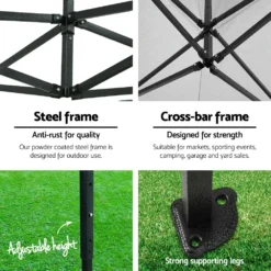 Instahut Gazebo Pop Up Marquee 3x3 Outdoor Tent Folding Wedding Gazebos White 13 Instahut Gazebo Pop Up Marquee 3x3 Outdoor Tent Folding Wedding Gazebos White -AU Camping Equipment Sales p5aDqrraKQoSQsYJQ1 qE3uxs