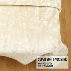 Laura Hill Faux Mink Blanket 800GSM Heavy Double-Sided - Beige -AU Camping Equipment Sales pTxYIN1OIkc6j9QkBHqj4IWFo