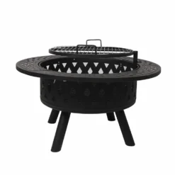Moyasu Fire Pit BBQ Grill Outdoor Fireplace Camping Firepit Steel Portable 38" -AU Camping Equipment Sales plfnJigqrc2SaS3jMFJbpOsyU