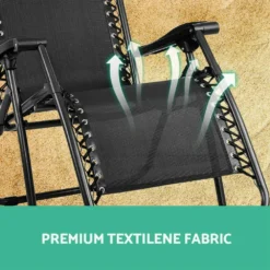 Gardeon Zero Gravity Chairs 2PC Reclining Outdoor Furniture Sun Lounge Folding Camping Lounger Black -AU Camping Equipment Sales q7zp0Rhh OvxH7mOuciEEOS g