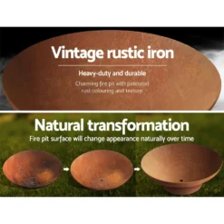 Grillz Copper Fire Pit Vintage Campfire Wood Burner Rust Outdoor Iron Bowl 70CM -AU Camping Equipment Sales q9zohR xJcnfuTAaMrvq0c w8