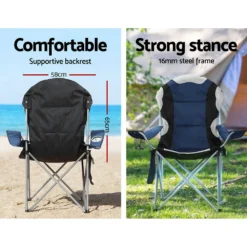 Weisshorn 2X Camping Chairs Folding Arm Chair Portable Camping Garden Fishing -AU Camping Equipment Sales qTMVY 0 S3k9BvkKLl9sE6Ukc