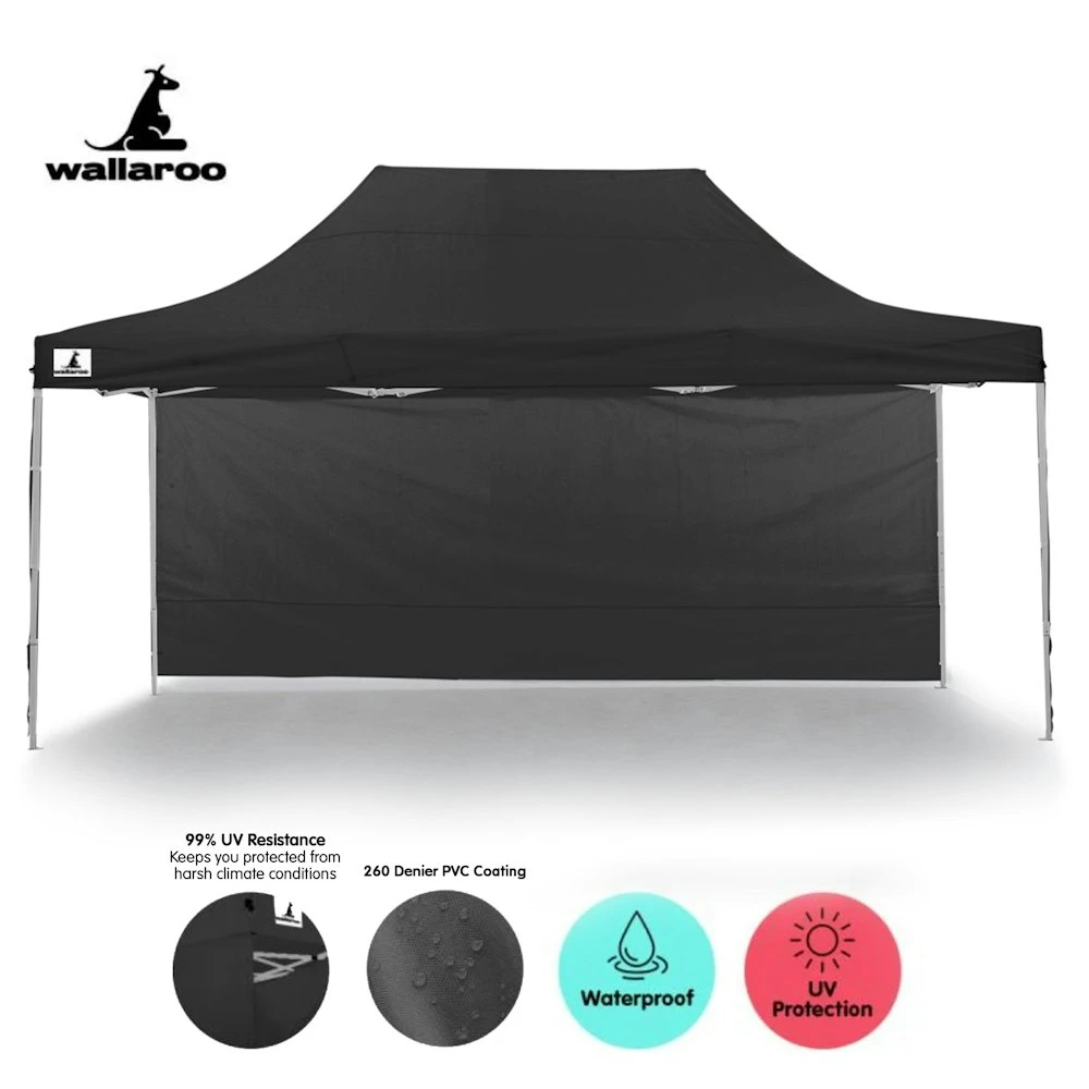 Gazebo Tent Marquee 3x4.5m PopUp Outdoor Wallaroo Black 5 Gazebo Tent Marquee 3x4.5m PopUp Outdoor Wallaroo Black - Image 3