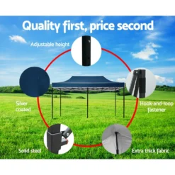 Instahut Gazebo Pop Up Marquee 3x6 Outdoor Tent Folding Wedding Gazebos Navy -AU Camping Equipment Sales rHWbHxy4JgFuDE3w Eup023Iw