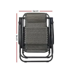 Gardeon Zero Gravity Chairs 2PC Reclining Outdoor Furniture Sun Lounge Folding Camping Lounger Grey -AU Camping Equipment Sales rbGxwP9HLPwsj E2WOY6m zYE