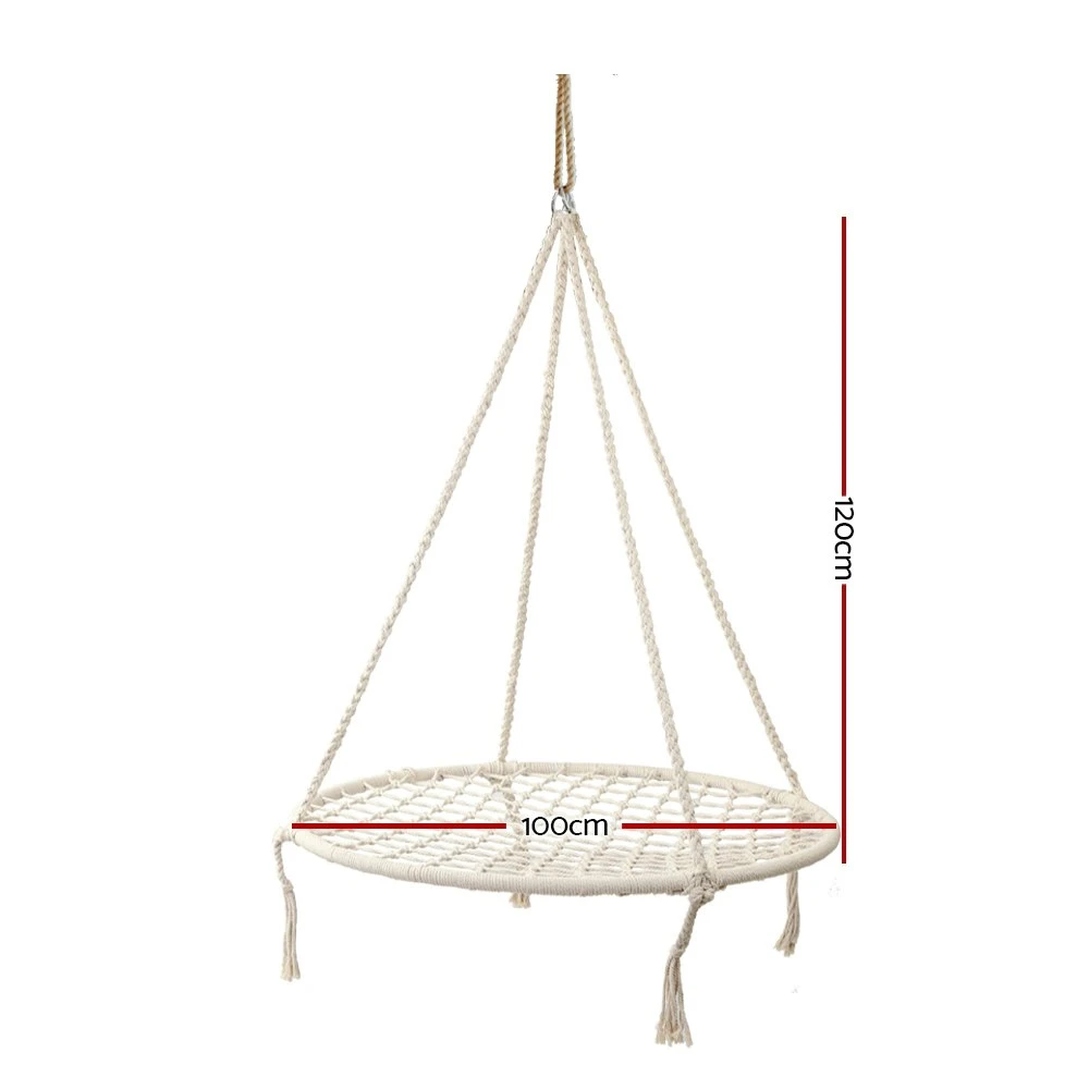 Kids Nest Swing Hammock Chair 100CM Large Web Seat Outdoor Tree Spider 4 Kids Nest Swing Hammock Chair 100CM Large Web Seat Outdoor Tree Spider - Image 2