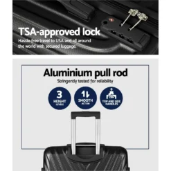 Wanderlite 3pc Luggage Trolley Suitcase Sets Hard Case Black -AU Camping Equipment Sales rlmkHj4gHb9Jcda2br8qwszNk