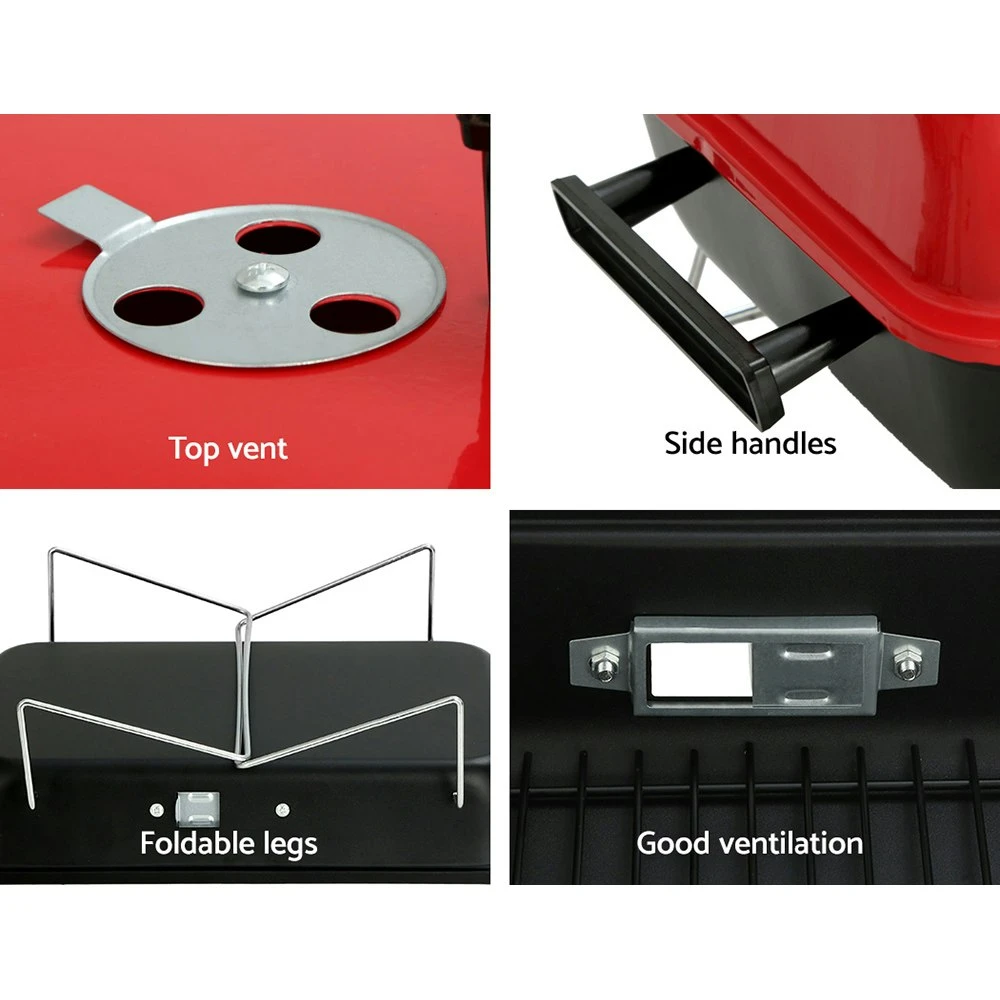 Grillz Charcoal BBQ Portable Grill Camping Barbecue Outdoor Cooking Smoker 9 Grillz Charcoal BBQ Portable Grill Camping Barbecue Outdoor Cooking Smoker - Image 7