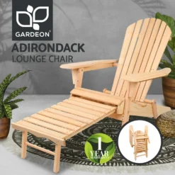 Gardeon Outdoor Chair Wooden Adirondack Beach Chairs Sun Lounge Lounger Furniture Foldable Ottoman Gardeon -AU Camping Equipment Sales sWzMeoAu4BkaxdT78xIs1e198