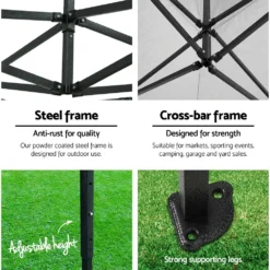 Instahut Gazebo Pop Up Marquee 3x4.5 Outdoor Tent Folding Wedding Gazebos White -AU Camping Equipment Sales sgymgmtbkiTmkqvN3YcAkaHMA