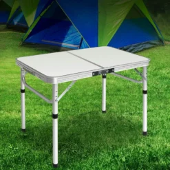 Weisshorn Folding Camping Table Portable Picnic Outdoor Garden BBQ Aluminum Desk Adjustable Height -AU Camping Equipment Sales tavFl B22h sPgHIP0Dc4QR0