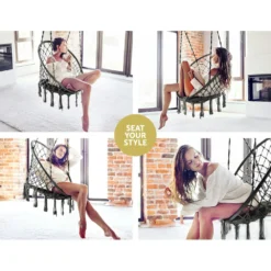 Gardeon Outdoor Swing Hammock Chair Indoor Rope Portable Camping Hammocks Grey 11 Gardeon Outdoor Swing Hammock Chair Indoor Rope Portable Camping Hammocks Grey -AU Camping Equipment Sales tkFJKjye aB wEWx9TGz0bfck