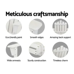 Gardeon Outdoor Chairs Table Sun Lounge Beach Chair Adirondack Patio Garden - White -AU Camping Equipment Sales uYk0KdFpZ1Et8skwPc8LWCw8w