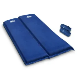 Weisshorn Self Inflating Mattress 10CM Thick Double Camping Sleeping Mat Air Bed Navy Suede Surface