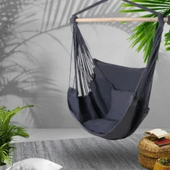 Gardeon Outdoor Tree Hammock Chair Swing Hanging Portable Camping Hammocks Grey -AU Camping Equipment Sales v F7lEqxVMWmPIVv8 k2Alfc