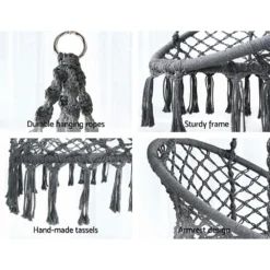 Gardeon Outdoor Swing Hammock Chair Indoor Rope Portable Camping Hammocks Grey 14 Gardeon Outdoor Swing Hammock Chair Indoor Rope Portable Camping Hammocks Grey -AU Camping Equipment Sales v4czxVLKTpuBansx9x41PcgIA