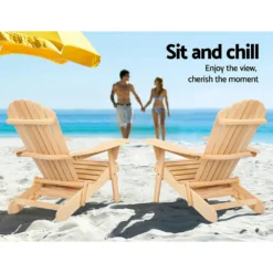 Gardeon Outdoor Chair Wooden Adirondack Beach Chairs Sun Lounge Lounger Furniture Foldable Ottoman Gardeon -AU Camping Equipment Sales v7o1TB Vr96V5Vyznje4ruaWc