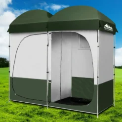 Weisshorn Double Camping Shower Toilet Tent Outdoor Portable Change Room Green -AU Camping Equipment Sales vZA4HpRU7Qp0kbO70gPFEOUxc