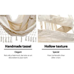 Gardeon Outdoor Tassel Hammock Chair Hanging Rope Portable Hammocks Swing Cream -AU Camping Equipment Sales x3SIR3ust R c83Hd2vfB RVs