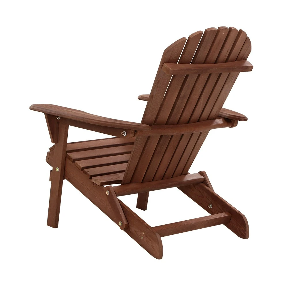 Gardeon Outdoor Chair Folding Beach Camping Chairs Table Set Wooden Adirondack Lounge Garden 5 Gardeon Outdoor Chair Folding Beach Camping Chairs Table Set Wooden Adirondack Lounge Garden - Image 3