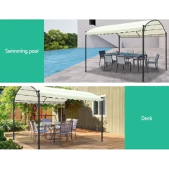 Instahut Gazebo 4m Marquee Outdoor Wedding Gazebos Beige -AU Camping Equipment Sales yLUf QjNRu2meVmVyVPYQogjA