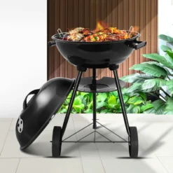 Grillz Charcoal BBQ Smoker Drill Outdoor Camping Patio Wood Barbeque Steel Oven -AU Camping Equipment Sales yv24aQu hgUSKst 7azgtnSs