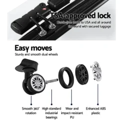 Wanderlite 3pc Luggage Travel Sets Suitcase Trolley TSA Lock Silver -AU Camping Equipment Sales zU1K3A9lxZq60c05MOs914 mM