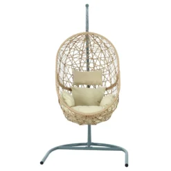Gardeon Outdoor Hanging Basket Swing Chair With Stand Soft Cushion Patio Garden Chairs Yellow -AU Camping Equipment Sales zX3X0MEO7jTV7t3u XvJAteas