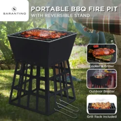 Wallaroo Outdoor Fire Pit For BBQ, Grilling, Cooking, Camping- Portable Brazier With Reversible Stand For Backyard, Pati -AU Camping Equipment Sales zh7ol9qlxqKjOtMIMWZP1kjOQ