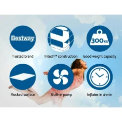 Bestway Air Bed Beds Mattress Premium Inflatable Built-in Pump Queen Size -AU Camping Equipment Sales zmk1T9xFJVQzwC Kv13xHphTI