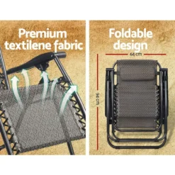 Gardeon Zero Gravity Recliner Chairs Outdoor Sun Lounge Beach Chair Camping - Beige 14 Gardeon Zero Gravity Recliner Chairs Outdoor Sun Lounge Beach Chair Camping - Beige -AU Camping Equipment Sales zxQuLJKwJCXeI5fgLvriTwJsc